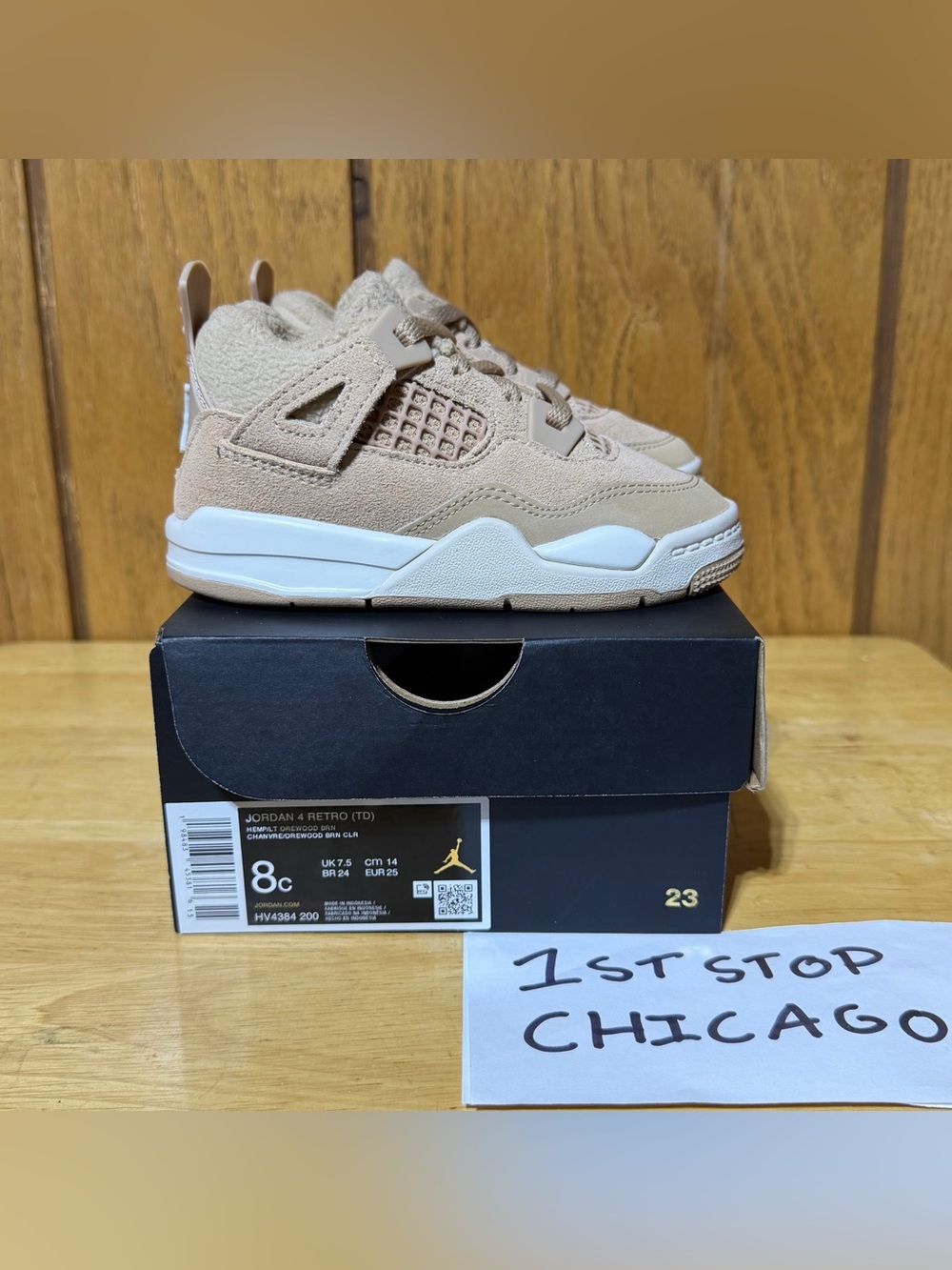 Nike Air Jordan 4 Retro Cozy Girl Fuzzy HV4384-200 TD Toddler 8C Athleisure NEW